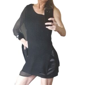 Guess by Marciano Black Silk Mini Dress